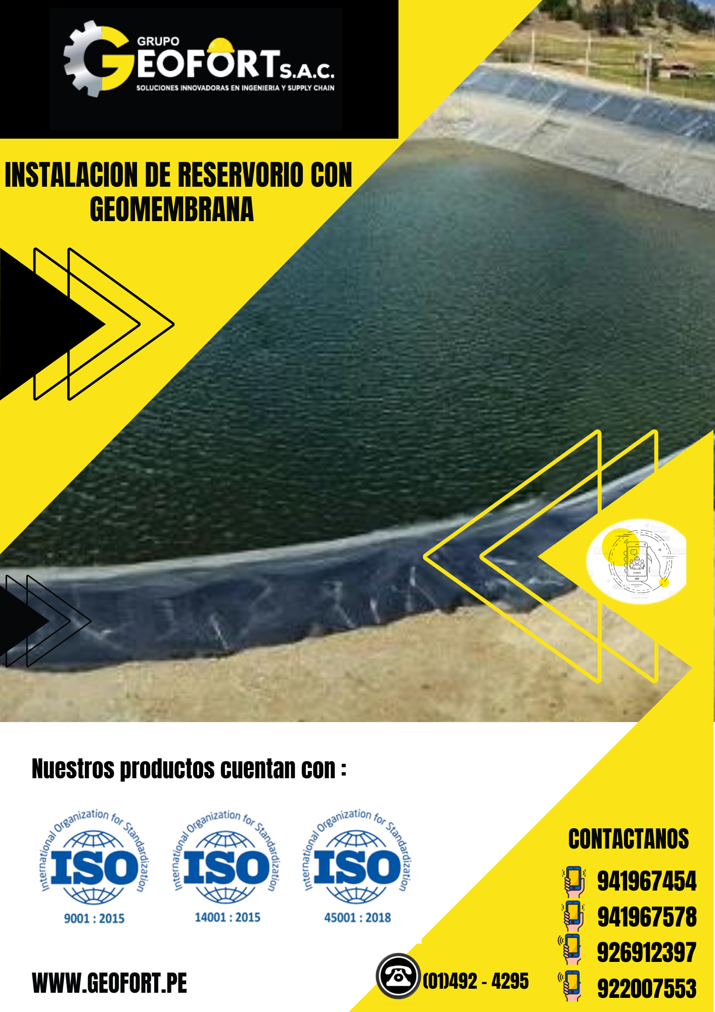 SERVICIO DE IMPERMEABILIZACION DE RESERVORIO CON GEOMEMBRANA GEOFORT SAC