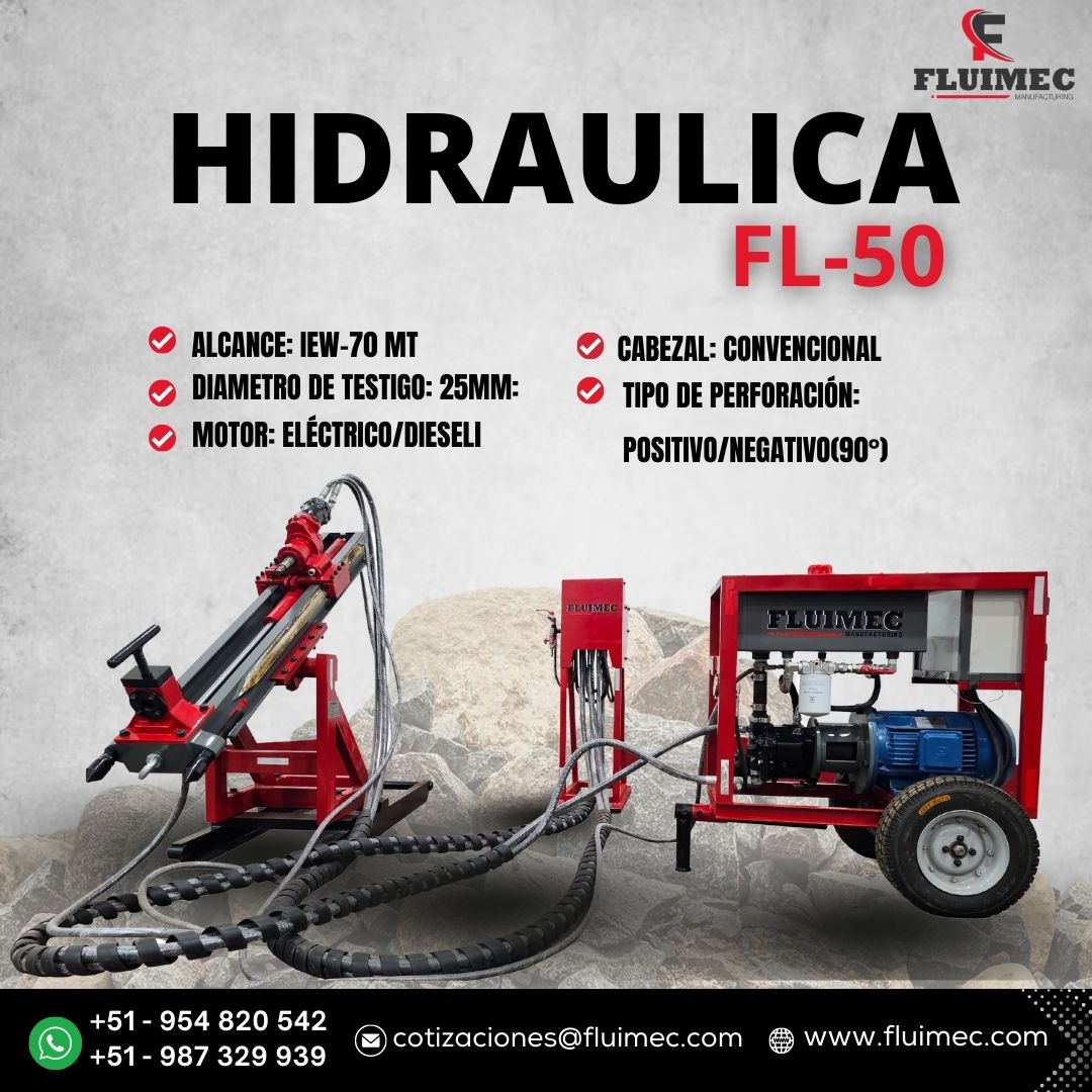 PERFORADORA HIDRAULICA FL-50 PARA ACTIVIDADES DE EXPLORACIÓN