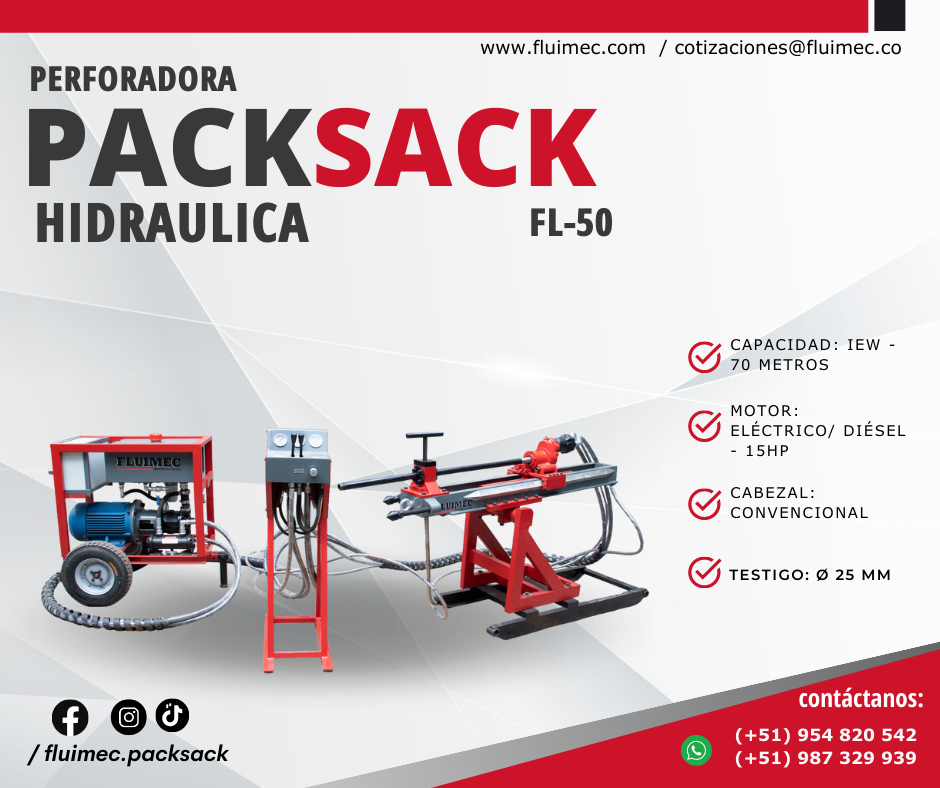 PERFORADORA HIDRAULICA FL-50 PARA ACTIVIDADES DE EXPLORACIÓN