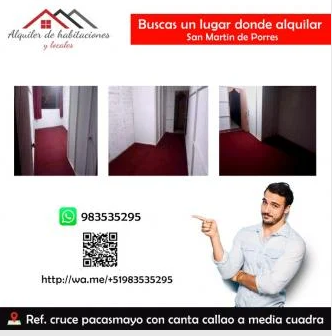 15 m² – SE ALQUILA HABITACIÓN ECONÓMICA S/.290 SMP - INCLUYE SERVICIOS