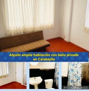 1 Cuarto, 10 m² – Alquilo amplia habitación con baño privado en Carabayllo