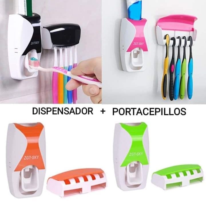 Dispensador de pasta dental y portacepillos