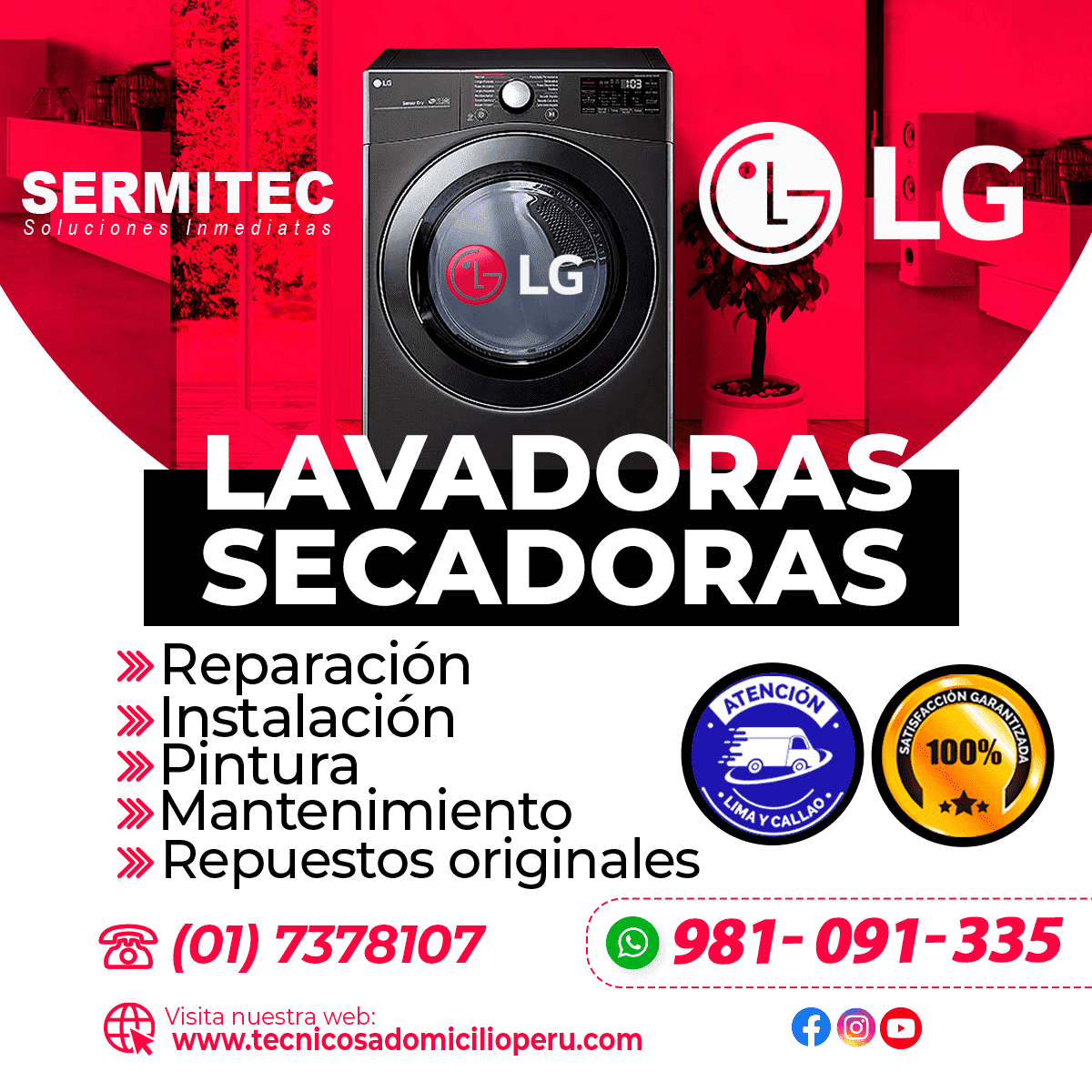 LG Reparacion de Lavadoras 981091335 RIMAC