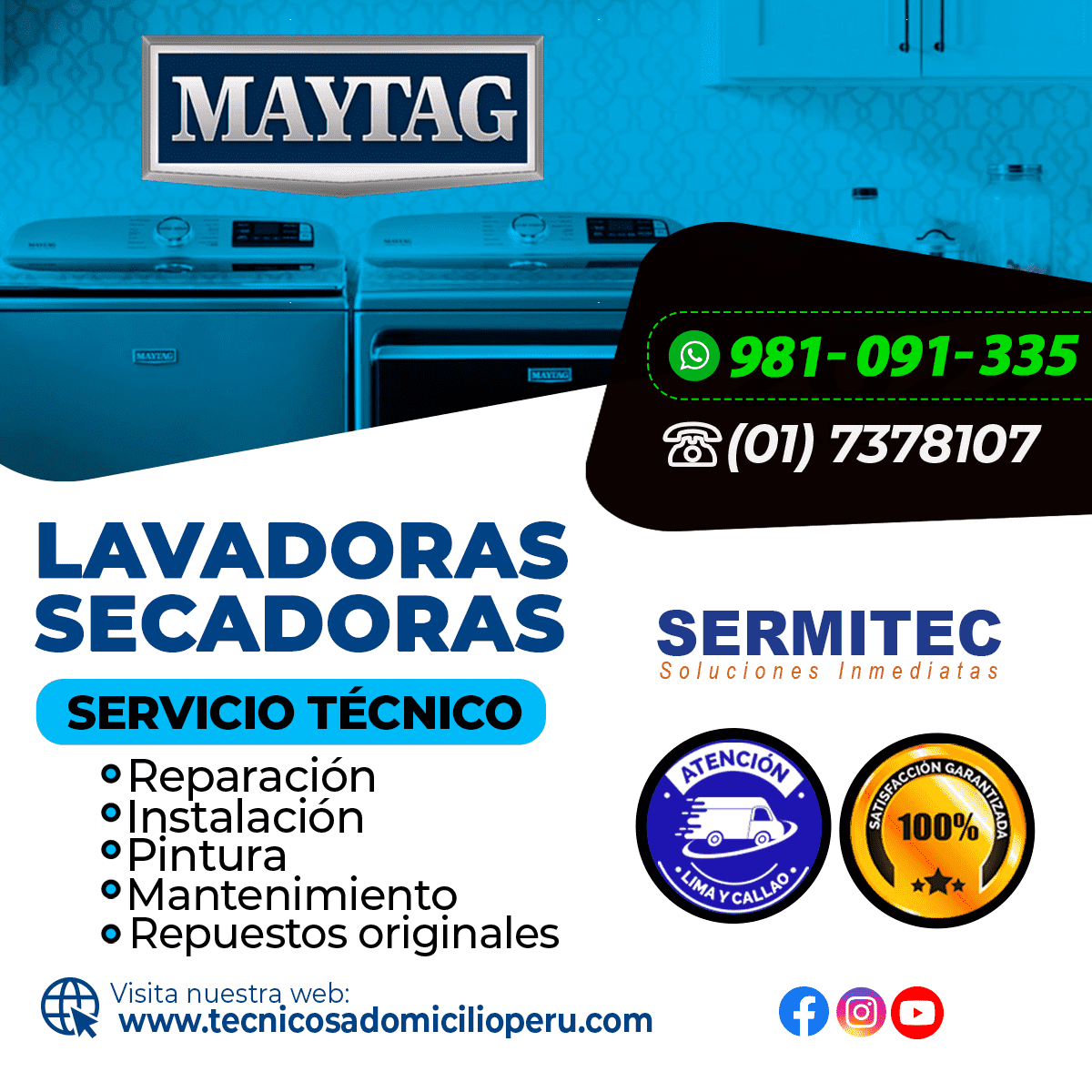 Maytag Reparación de Lavadoras 981091335 SAN MIGUEL