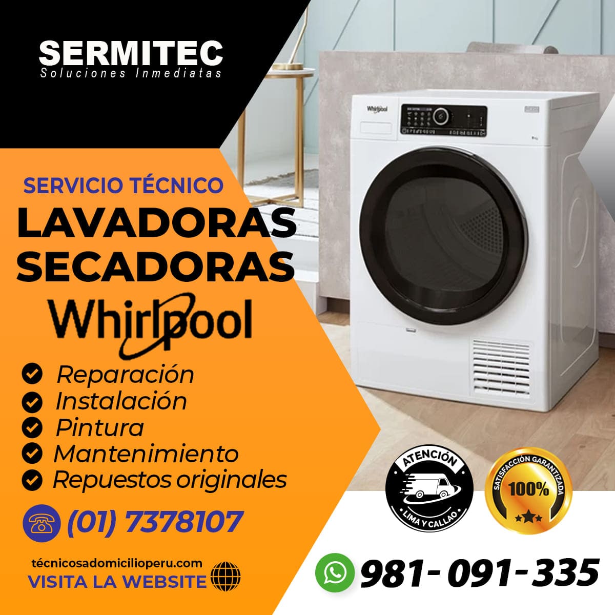 WHIRLPOOL Reparacion de Lavadoras 981091335 LOS OLIVOS