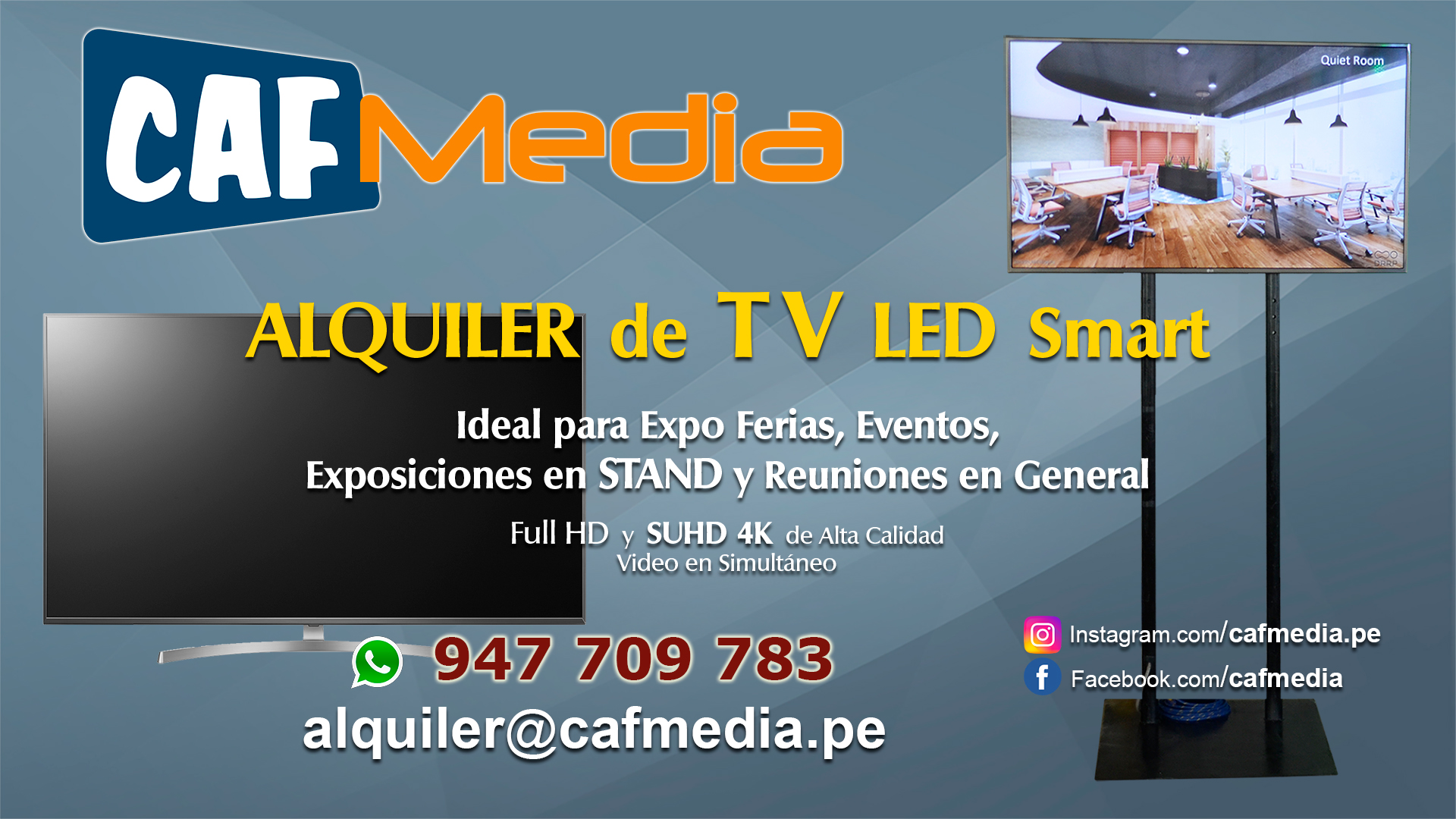 ALQUILER de Televisores LED para Stand Eventos