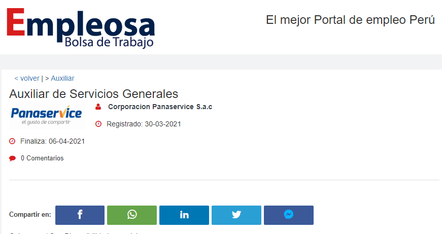 Auxiliar de Servicios Generales