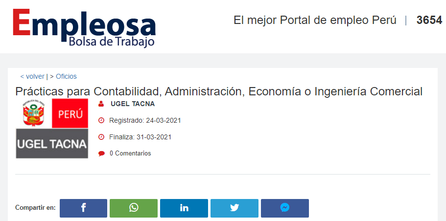 Prácticas para Contabilidad, Administración, Economía o Ingeniería Comercial