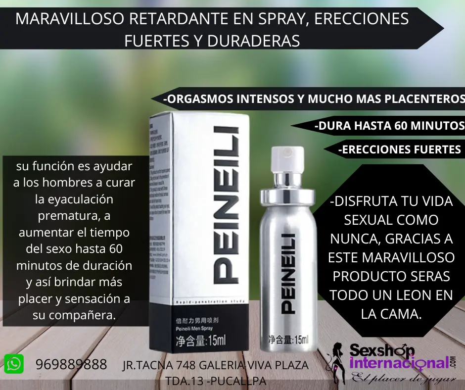 RETARDANTE EN SPRAY PEINEILI- ERECCIONES DURADERAS-TENLA GOZANDO DE PLACER