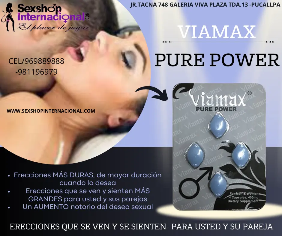 POTENCIA TUS ERECCIONES OPTEN MAYOR DURAVILIDAD CON VIAMAX PURE POWER 