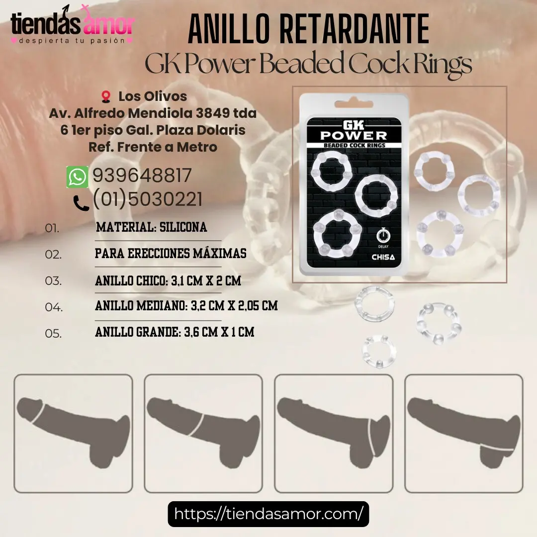 Anillo Con Cuentas Para Pene con erecciones máximas - IZAGUIRRE