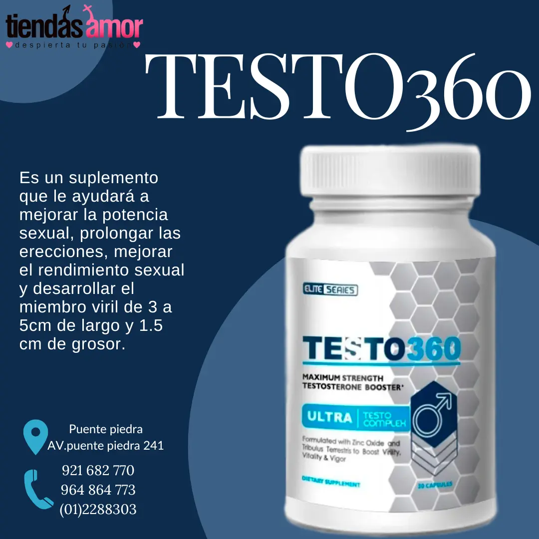 Testo 360 Testosterone 60 Caps Aumente la potencia y la duración de sus erecciones