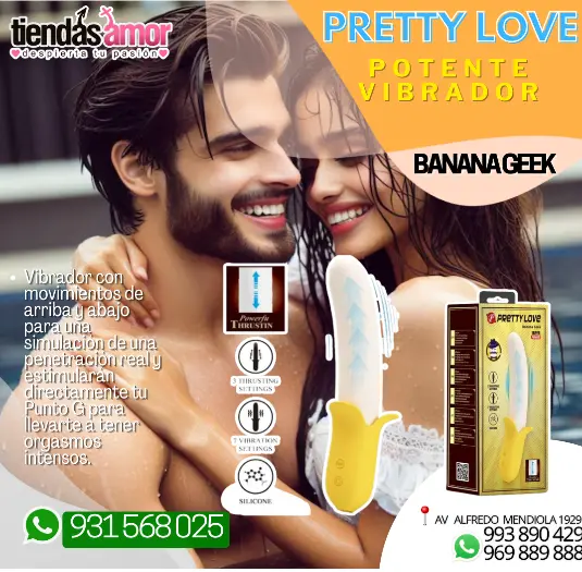 PRETTY BANANA VIBRADOR QUE SUBE Y BAJA SEXSHOP PERU 993890429