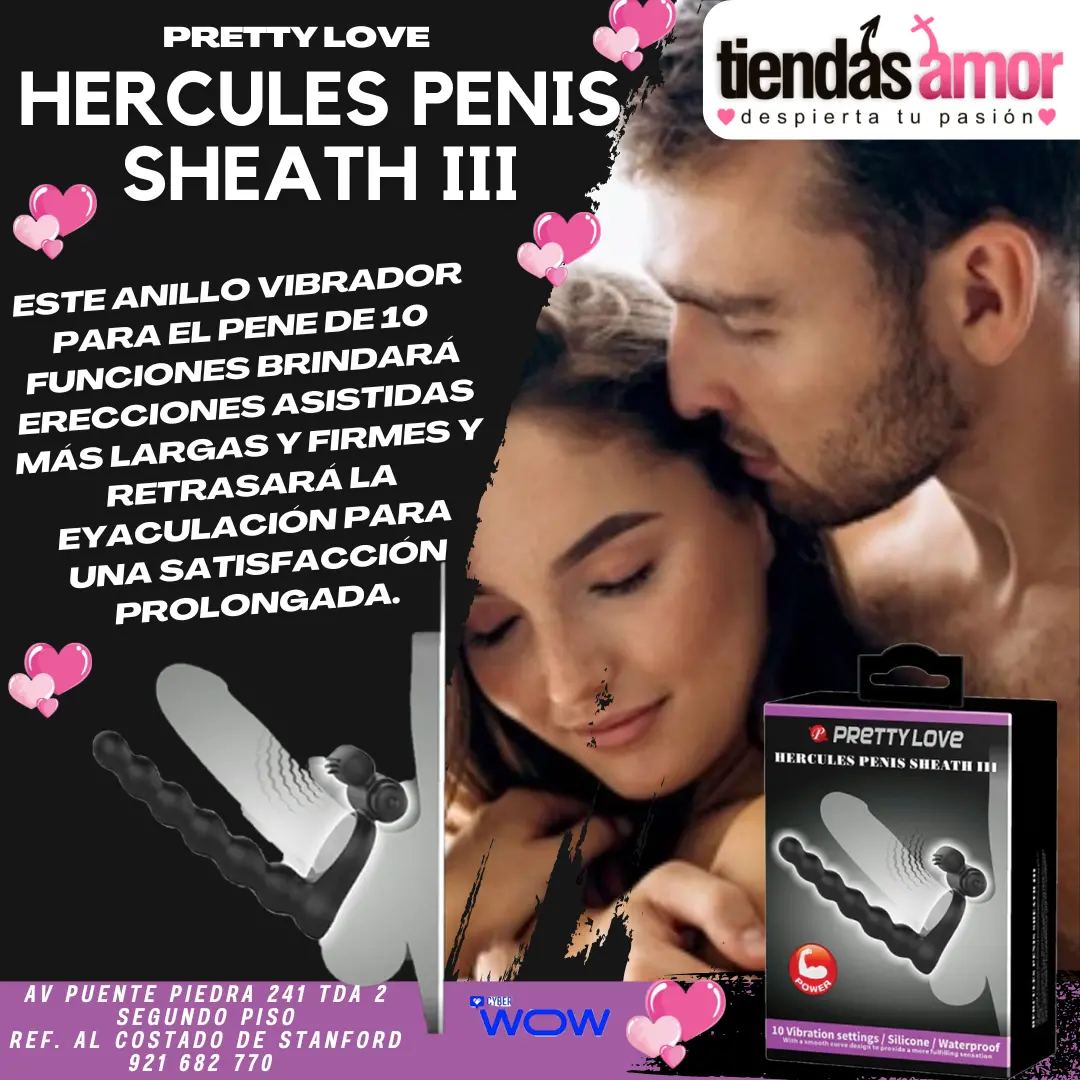 HERCULES PENIS SHEATH III anillo vibrador para el pene de 10