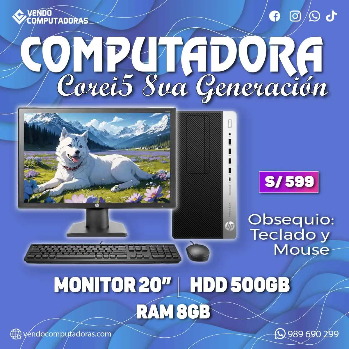  CORE I5 8GB RAM HDD 500GB TODO INCLUIDO 