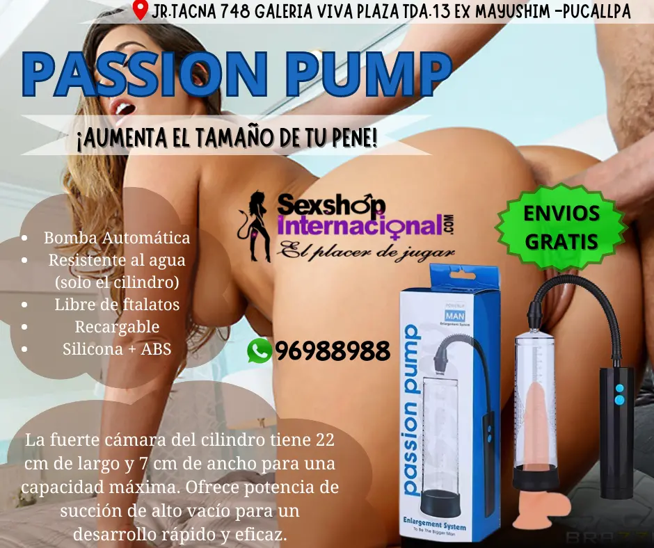 INCREMENTA EL TAMAÑO DE TU PENE MEJORA TUS ERECCIONES CON BOMBA DE SUCCION PASSION PUMP