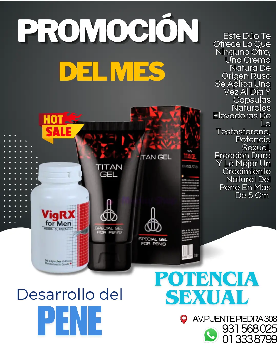 PROMO DEL MES TITAN GEL VIGRX POTENCIA SEXUALY DESARROLLO PENE 931568025