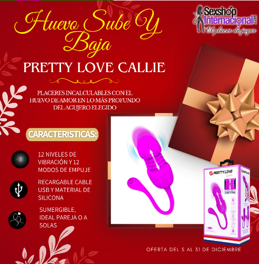 PRETTY LOVE CALLIE HUEVO VIBRADOR SUBE Y BAJA SEXSHOP INFO:931568025