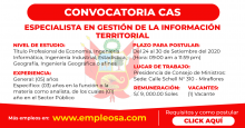 CAS N° 033: ESPECIALISTA EN GESTIÓN DE LA INFORMACIÓN TERRITORIAL Vacantes: 1