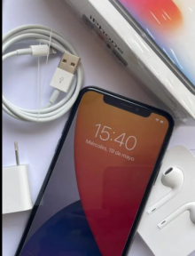 Iphone X 256gb+Caja+cargador+cable+audifinos+manual+2 cases