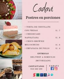 POSTRES ARTESANALES EN PORCIONES