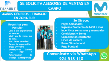 ASESOR DE VENTAS EN CAMPO - ZONA SUR