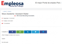 Mozo Asistente / Assistant Waiter