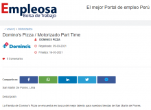 Domino's Pizza / Motorizado Part Time