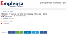 Atención Al cliente por chat o whatsapp // Básico + bono