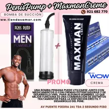 Maxman Creme Bomba de succión penis pump men GRAN TAMAÑO MÁS LARGO Y GRUESO