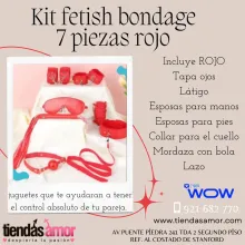 Kit fetish bondage 7 piezas rojo fetichismo son técnicas eróticas 